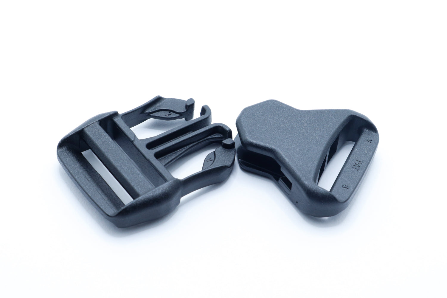 25mm Dual Adjust NO SEW Black Plastic Side Release Buckles x 2 - Webfittings