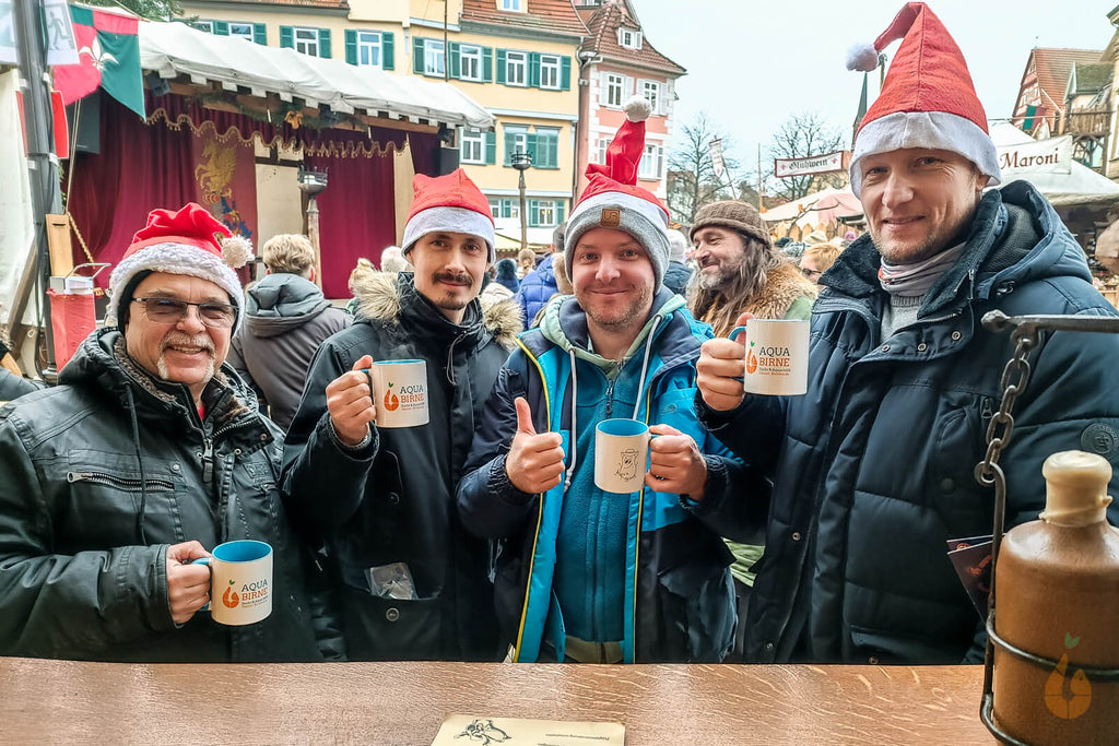 Aqua Birne - Kaffetasse / Teetasse / Tasse | Auf dem Weihnachtsmarkt