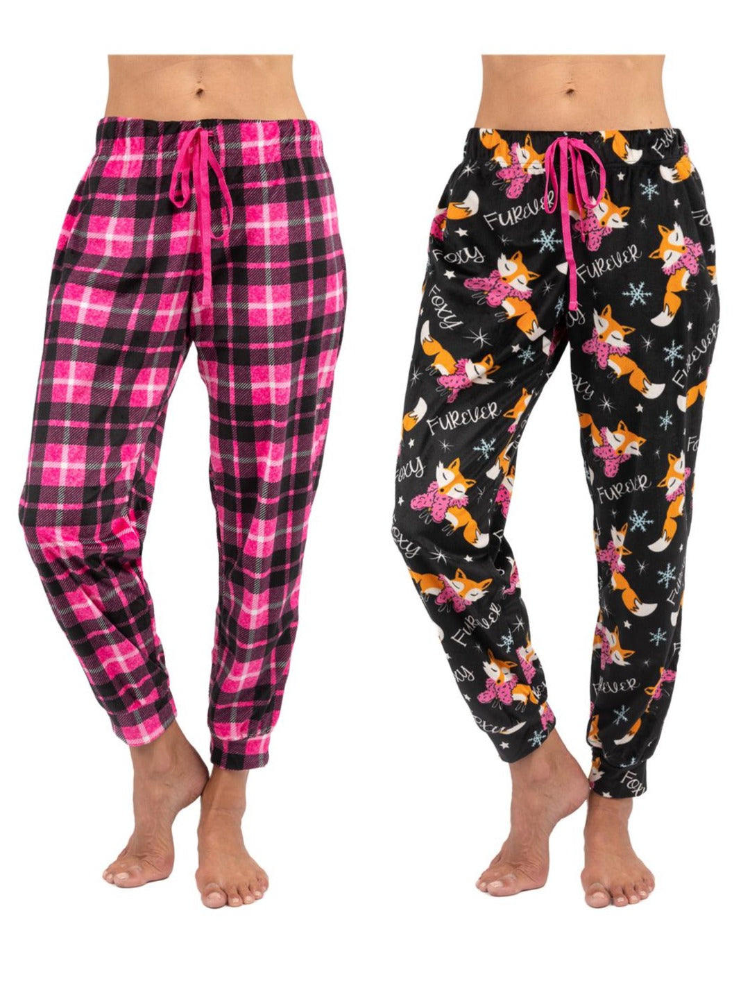 Looney Tunes Women's Plush Jogger Pajama Pants Pack of 2 – Premium