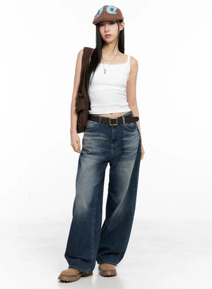 Aisha Washed Baggy Jeans CC1109 - LEWKIN