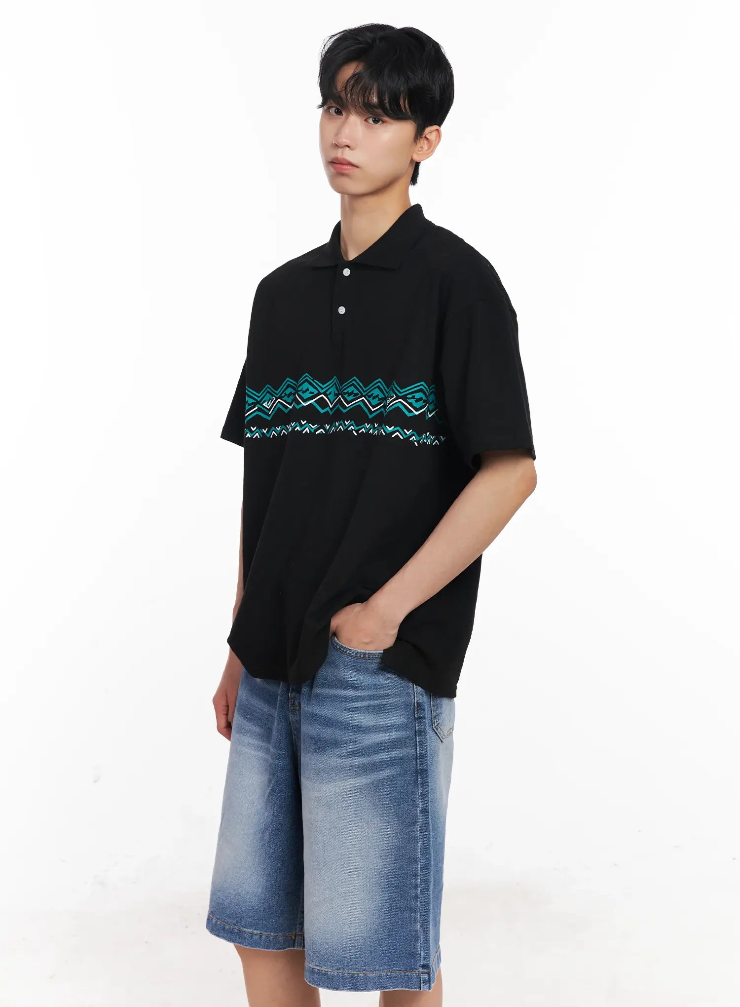 Men's Patterned Polo Shirt IL501