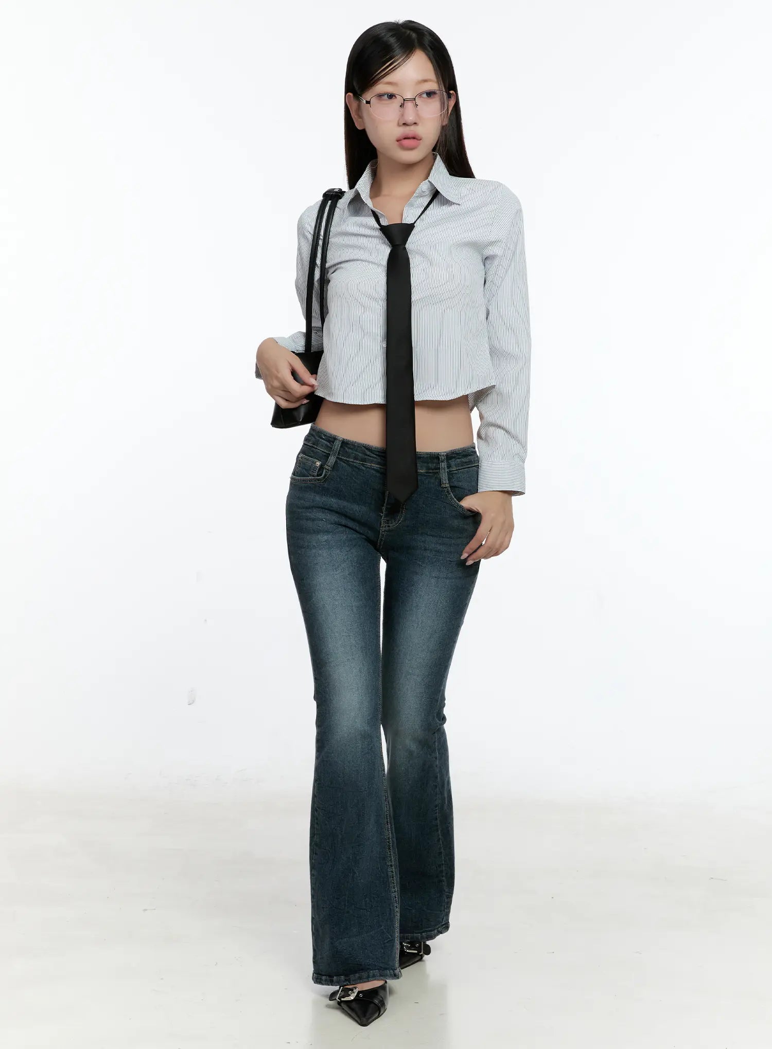 Striped Cropped Shirt CS517