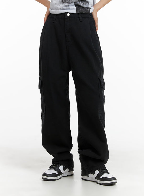 Low-waist cotton cargo pants with strap - Pants - Women