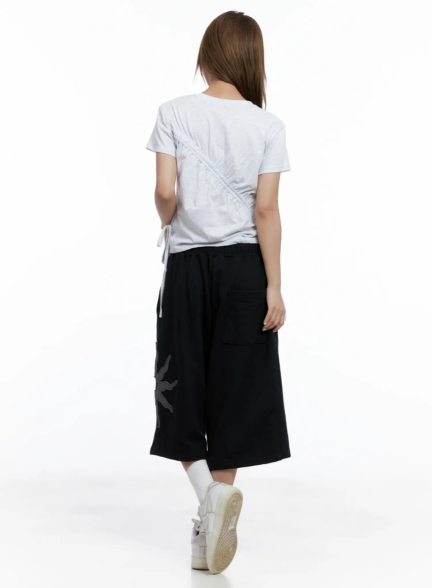 Diagonal Drawstring T-Shirt CL511