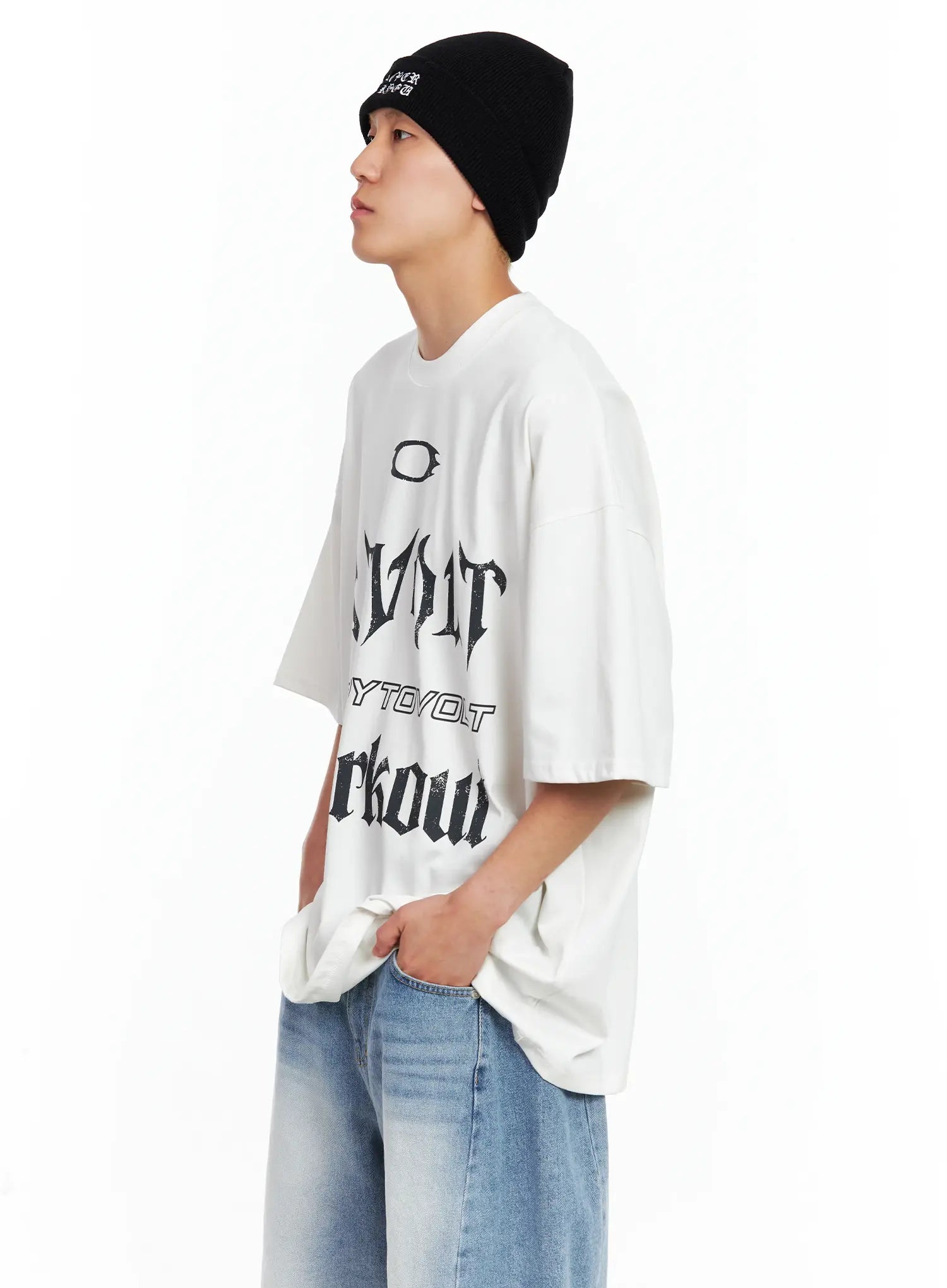 Men's Circle Bolt Oversized Graphic Tee IL514