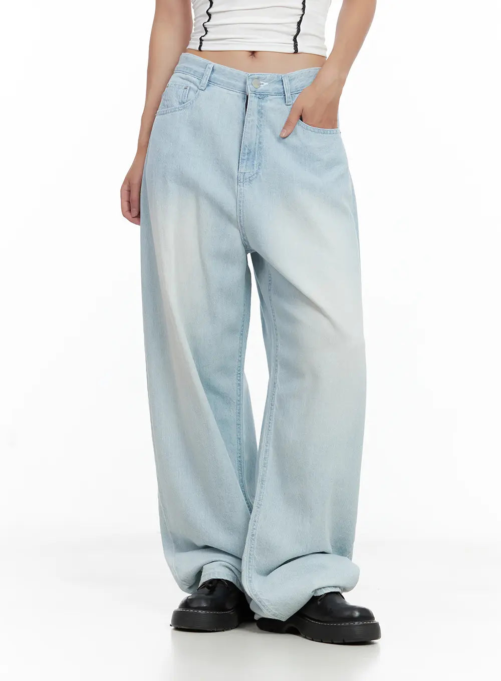 Yihyun Light-Blue Baggy Summer Denim Jeans CL508