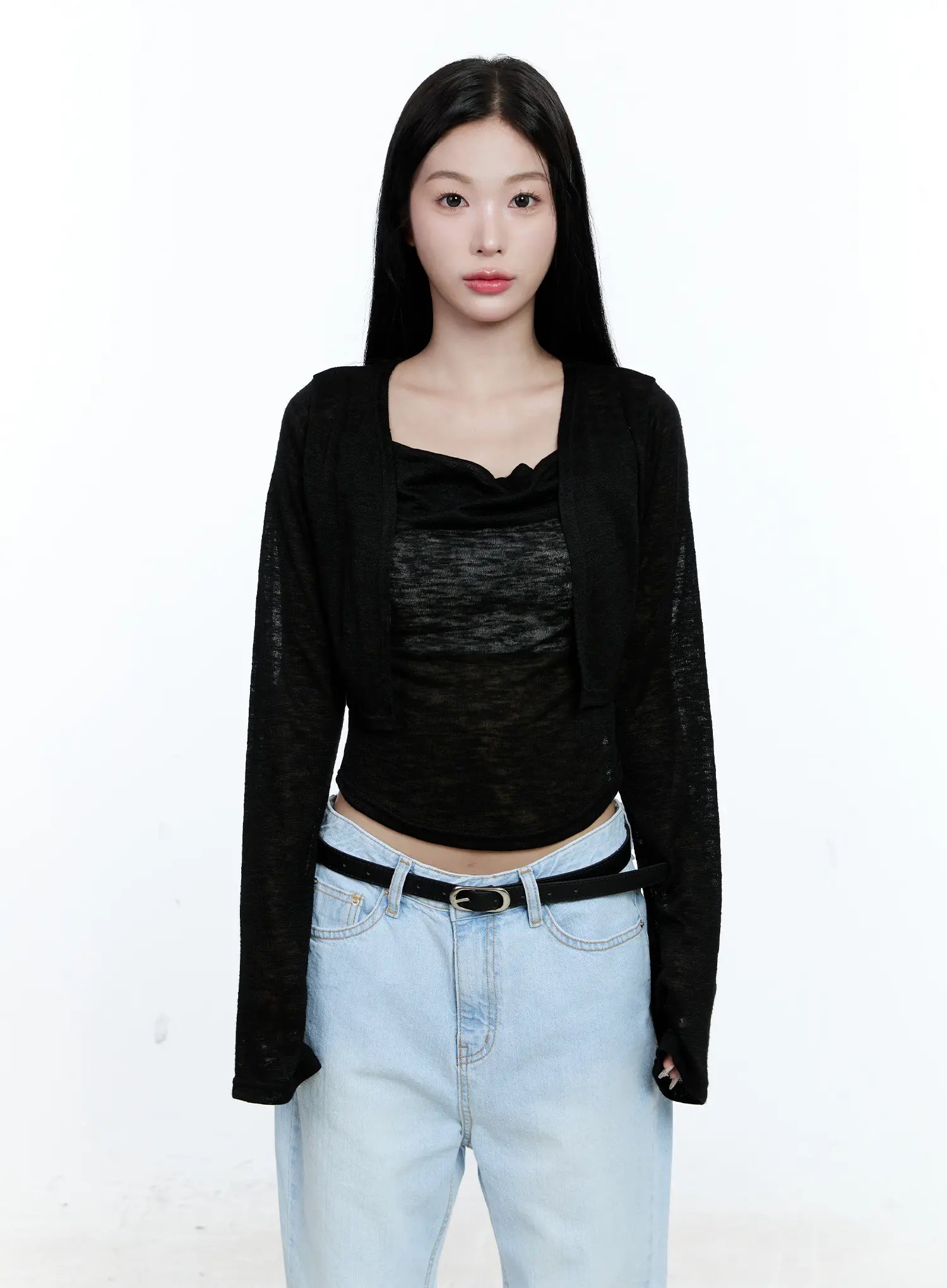 Ribbed Knit Cardigan and Tank Set CG512