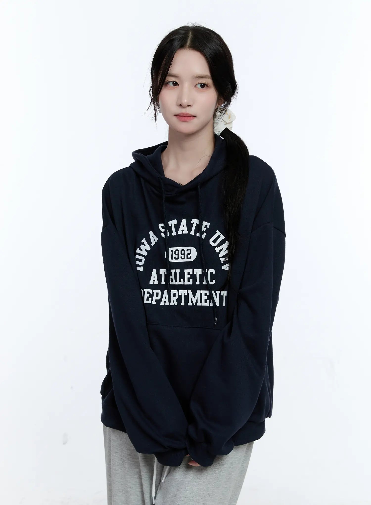 University Print Oversized Hoodie CG514