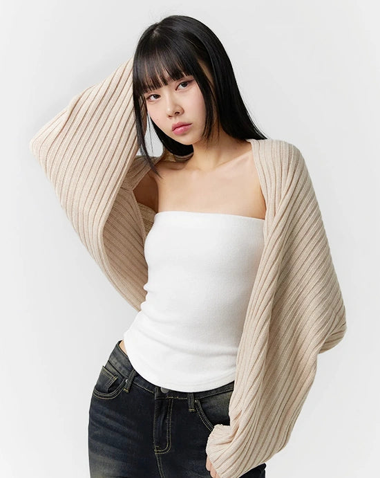 Wool Blend Hollow Out Striped Knit Sweater CM415