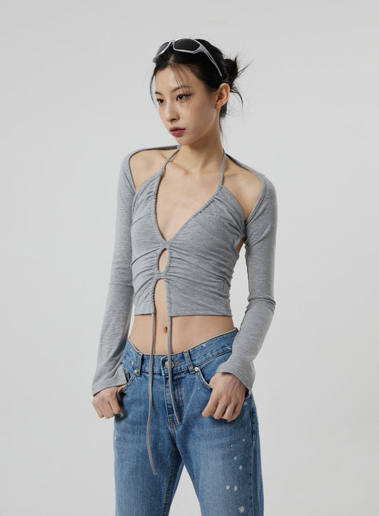 L'urv Cocoon Tie Front Top