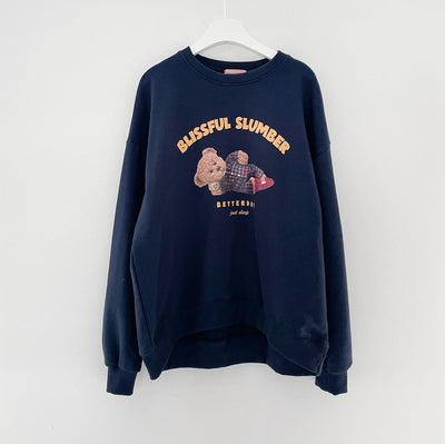 Sleeping Bear Print Sweatshirt - Lewkin