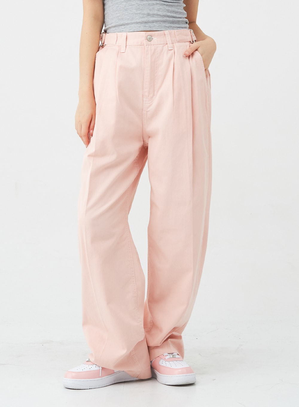 Side Buckled Wide Leg Pants BG10 - Lewkin