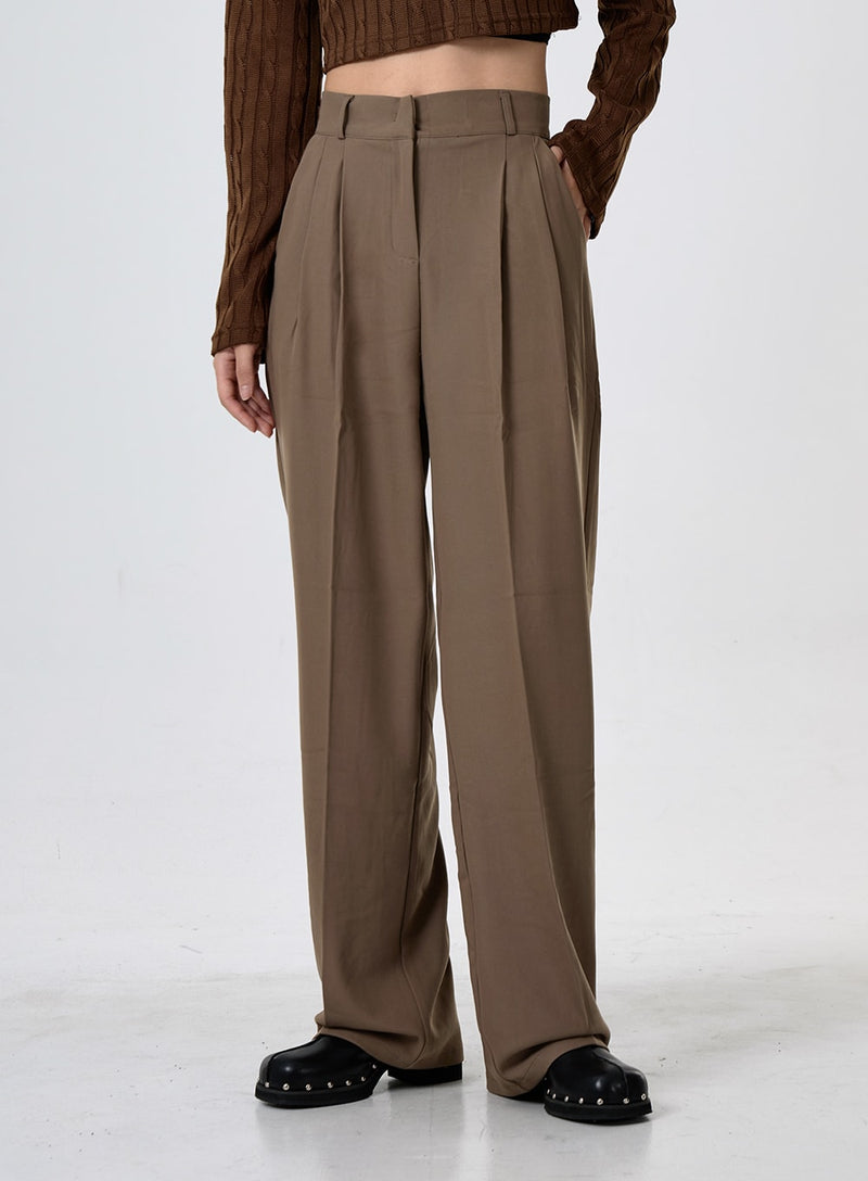 Basic Pintuck Tailored Pants CG30 - Lewkin