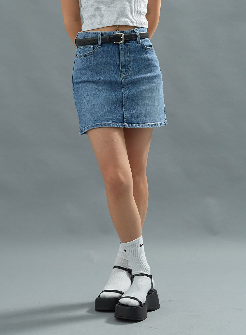 Basic Denim Miniskirt CU22 - Lewkin