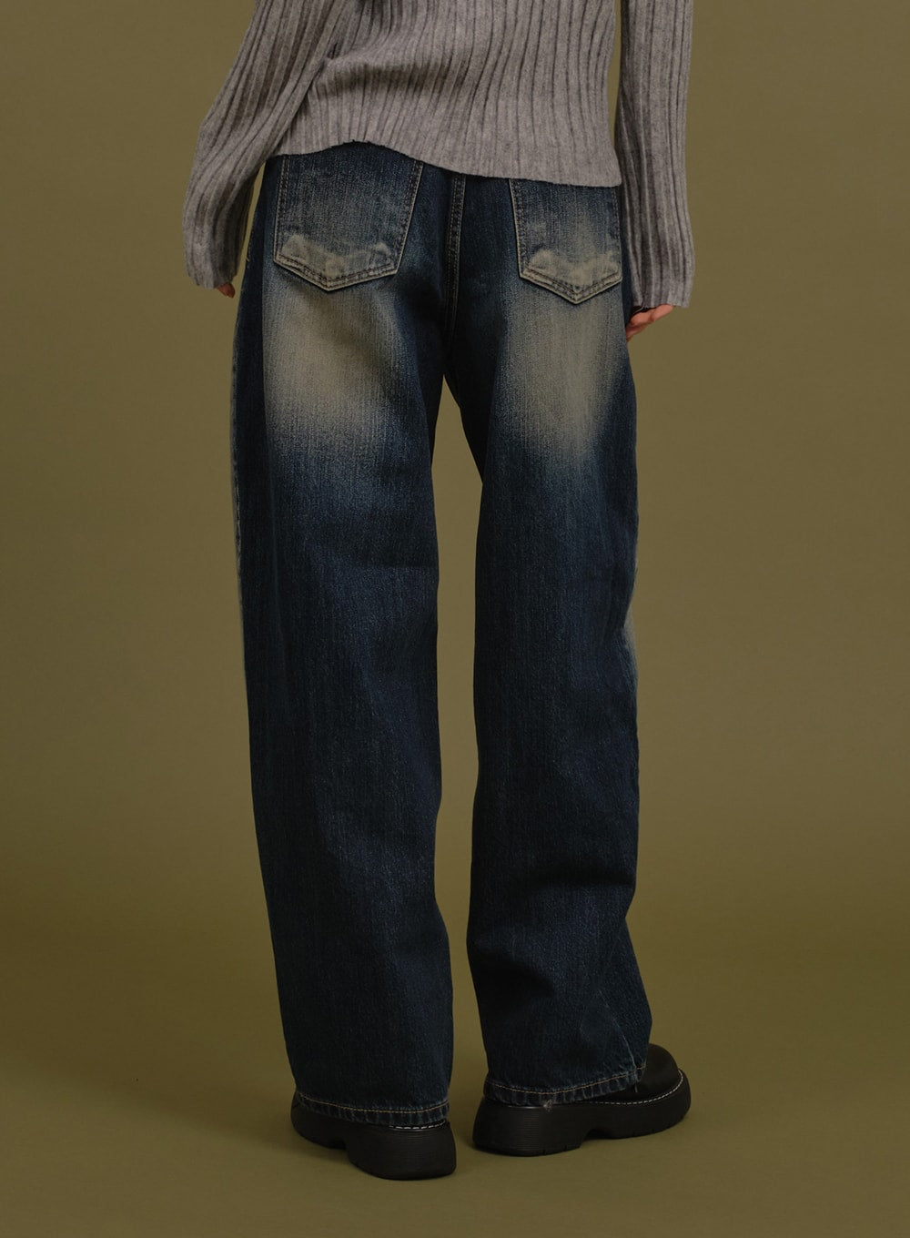 Washed Wide Denim Pants