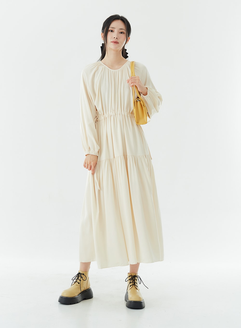 Perverze Mesh Gathered Dress ワンピース - ロングワンピース