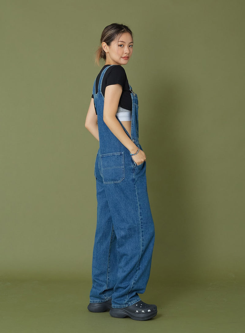 Washed Denim Overall Pants CG09 - Lewkin