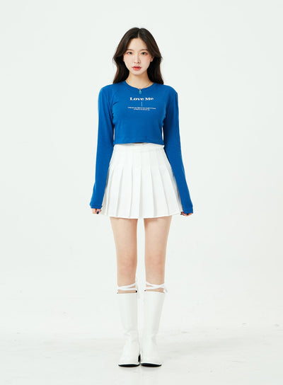 Basic Pleated Tennis Mini Skirt BS02 - Lewkin