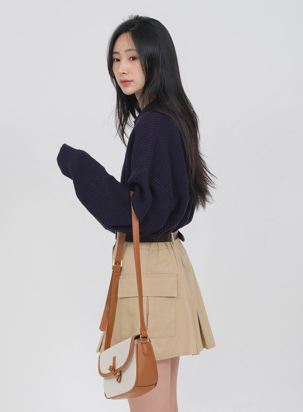 Double Pocket Pleated Mini Skirt OA01 - Lewkin