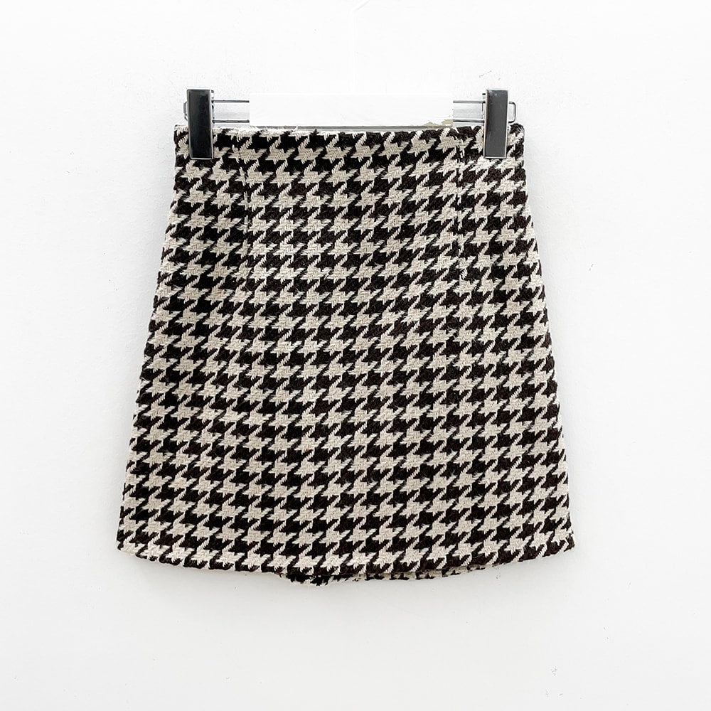 Houndstooth Check Mini Skirt J17 - Lewkin