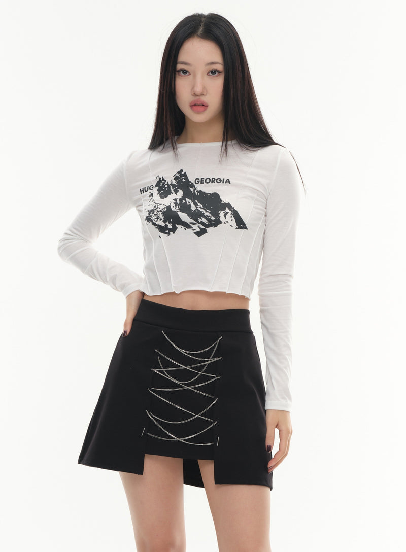 Cross Chain Mini Skirt #Lewkin Original #1126K152 - Lewkin