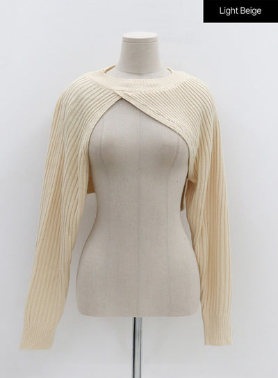 Unbalanced Knitted Bolero OS05 - Lewkin