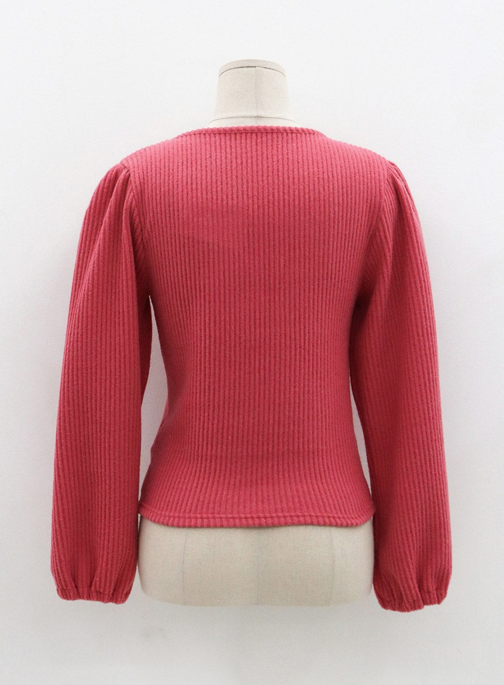 Square Neck Puffy Sleeves Knit Top BO20