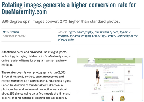 DueMaternity.com - Rotating Images result in higher conversion