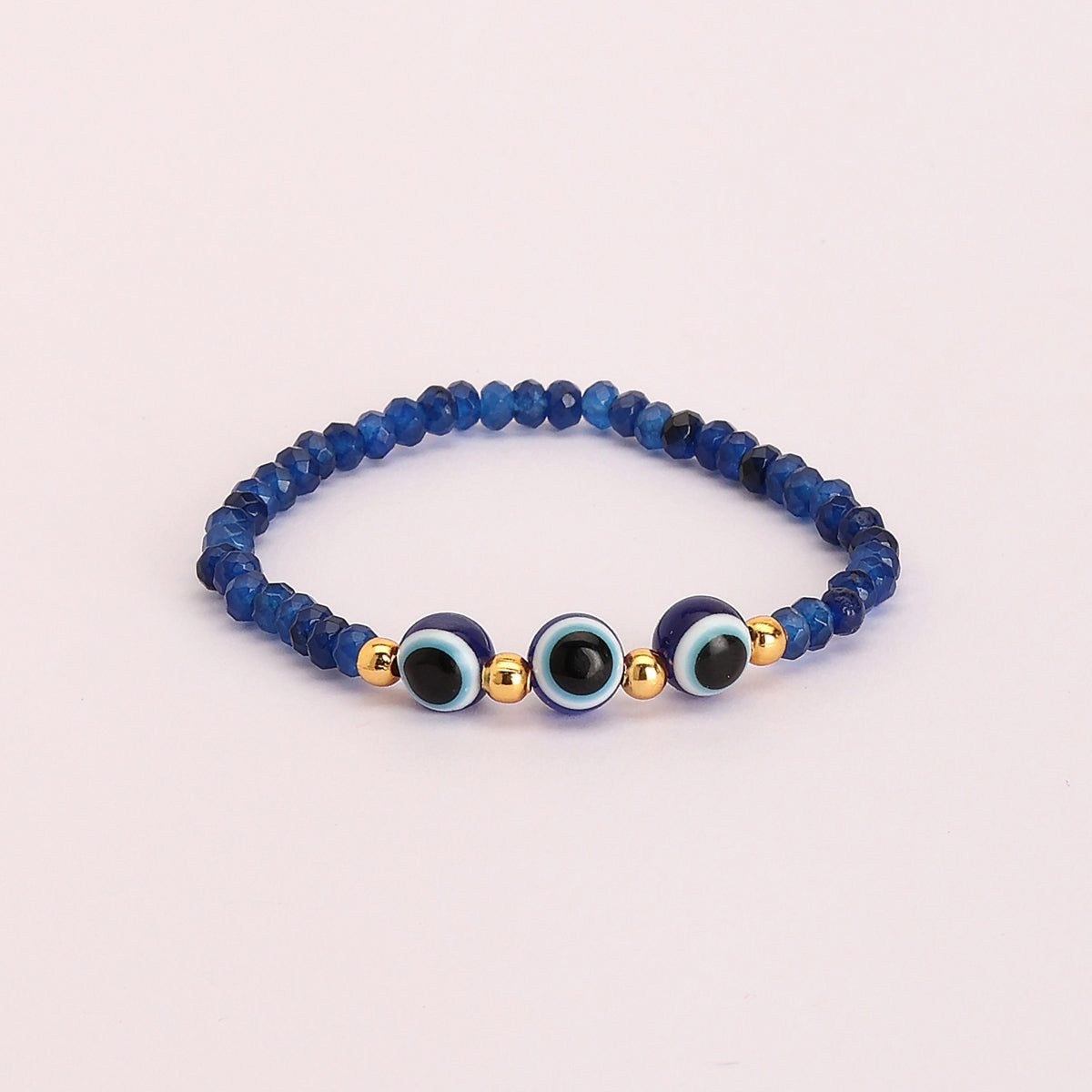 Light Blue Evil Eye Macrame Bracelet (Black String) – Uncommon Empire