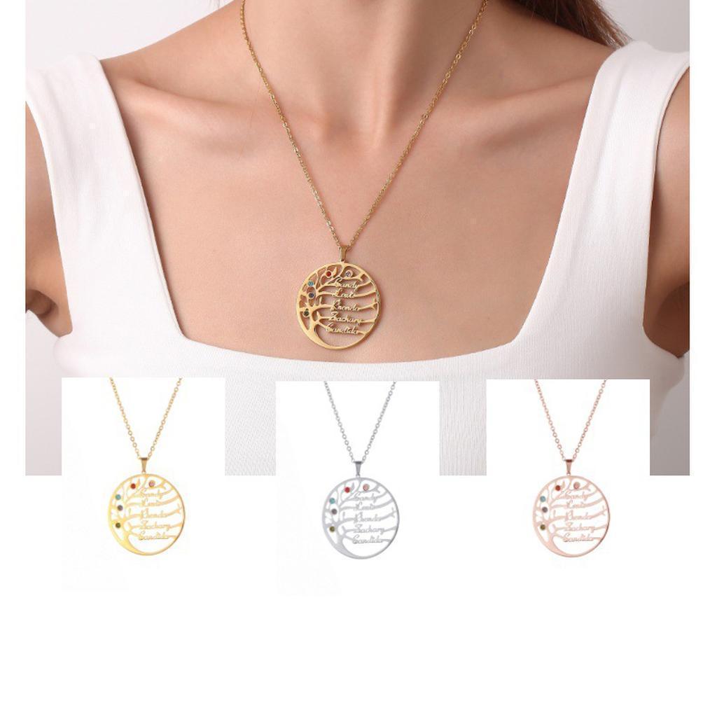 Personalized Family Tree Necklace Gold Design iMade4u