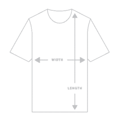 Birds of Condor T-Shirt size chart diagram