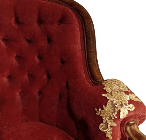 Luxurious Gold Applique Embellished Couch-LaceUSA