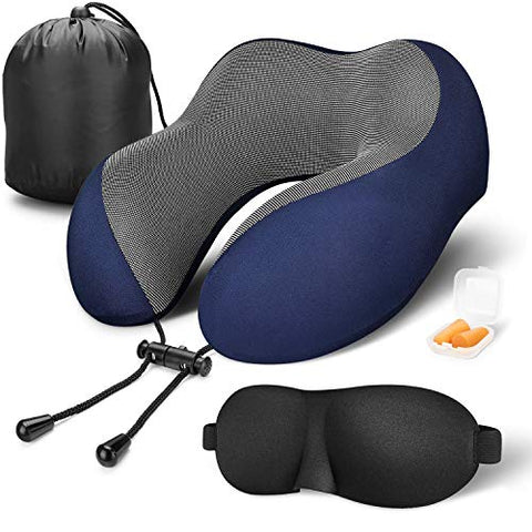 Twist Memory Foam Travel Pillow for Neck, Chin, Lumbar and Leg Support -  For Traveling on Airplane, Bus, Train or at Home - Best for Side, Stomach  and Back Sleepers - Adjustable
