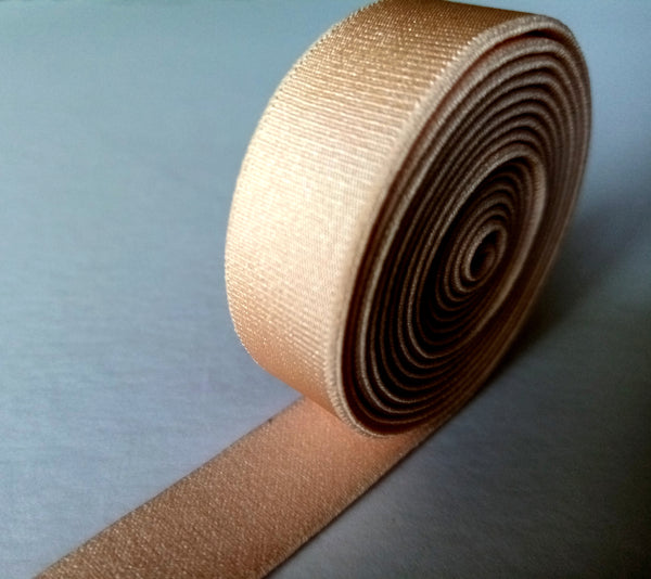 Bra Strap Elastic. Satin Semi Sheen. Beige Colour Strap Elastic