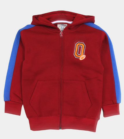 boys clothes - boys fleece zipper hoodie red