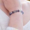 bracelet en fluorite multicolore (vert-bleu-violet)- pierre naturelle