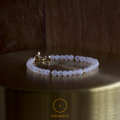 bracelet fin et minimaliste en pierre naturelle - quartz rose et gold filled