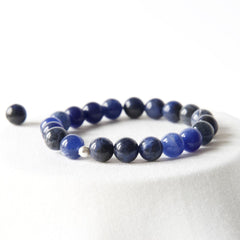 bracelet en sodalite - pierre bleue naturelle - bijou de lithothérapie