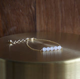 bracelet en gold filled avec petites perles en quartz rose naturel - pierre de l'amour 