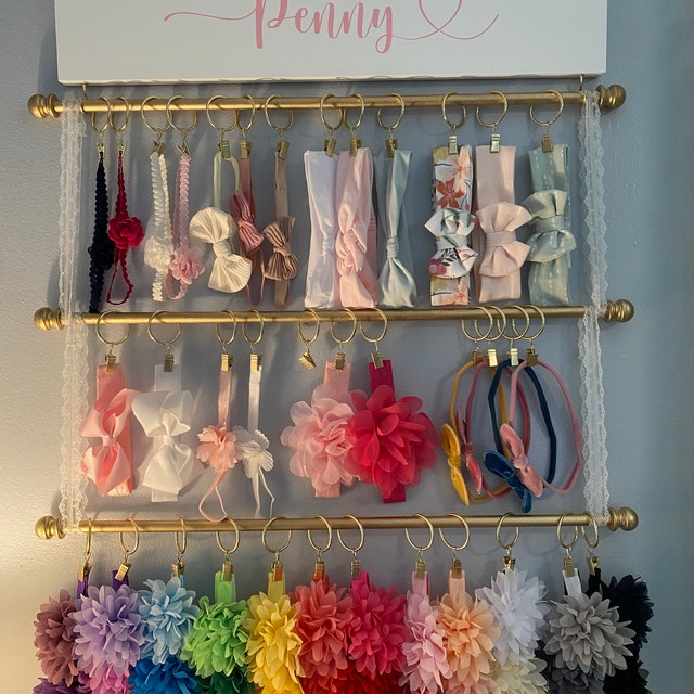 Personalized Rainbow Bow Holder (Made to Order)