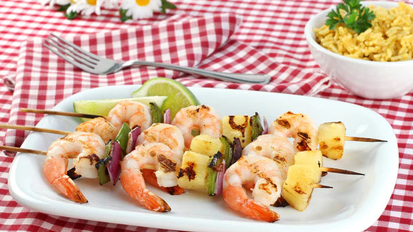 Grilled Shrimp and Pineapple Skewers-healthy 4th of july recipes