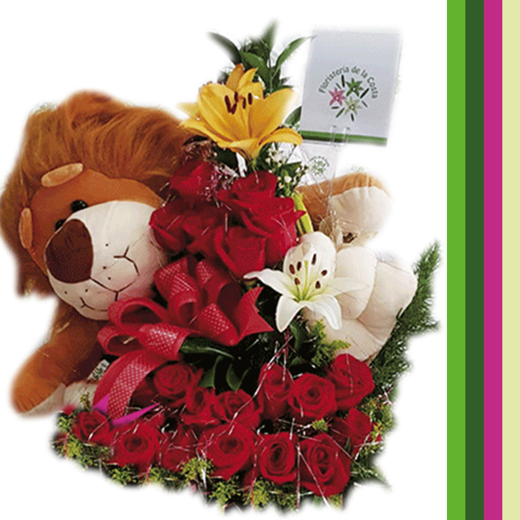 Peluche decorado con flores – FloristeriadelaCosta