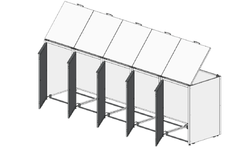 Box pour poubelles avec couvercle Montage par l'avant