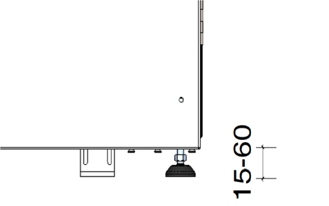 Box pour poubelles en pente réglable en hauteur