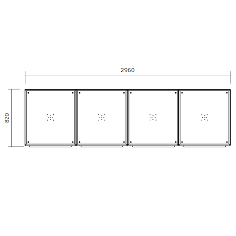 Mülltonnenbox 4er Holz Fundamentplan