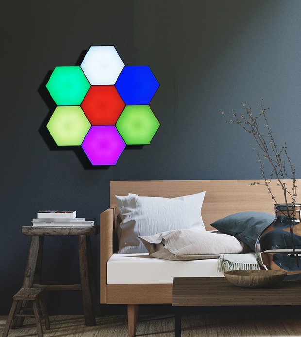 Hexagon LED Honeycomb (Ceiling or Light (RGB Magnetic Touch Sens – Lighting And Decor