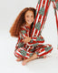 Kids' Red Christmas Tree Stripe Button Up Long Pyjama Set
