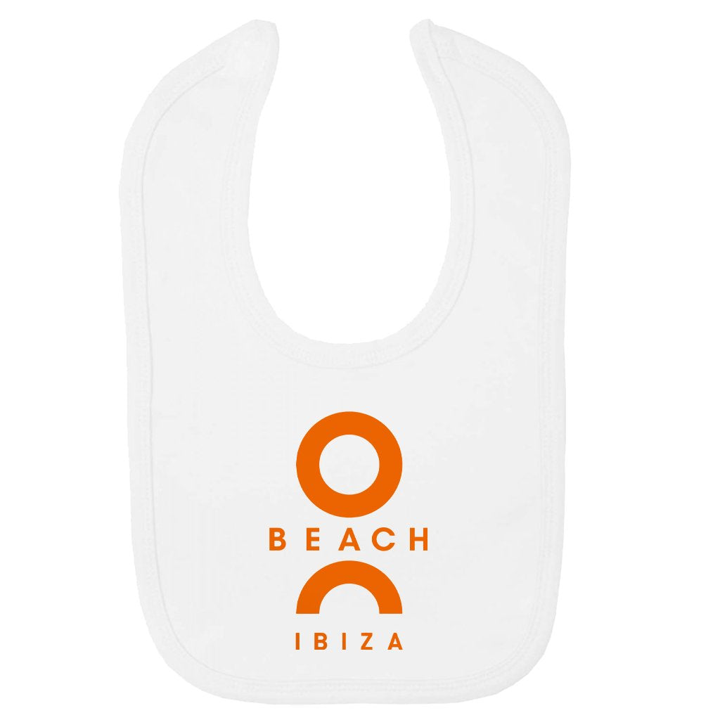 O Beach Orange Logo Velcro Baby Bib-Essential Republik