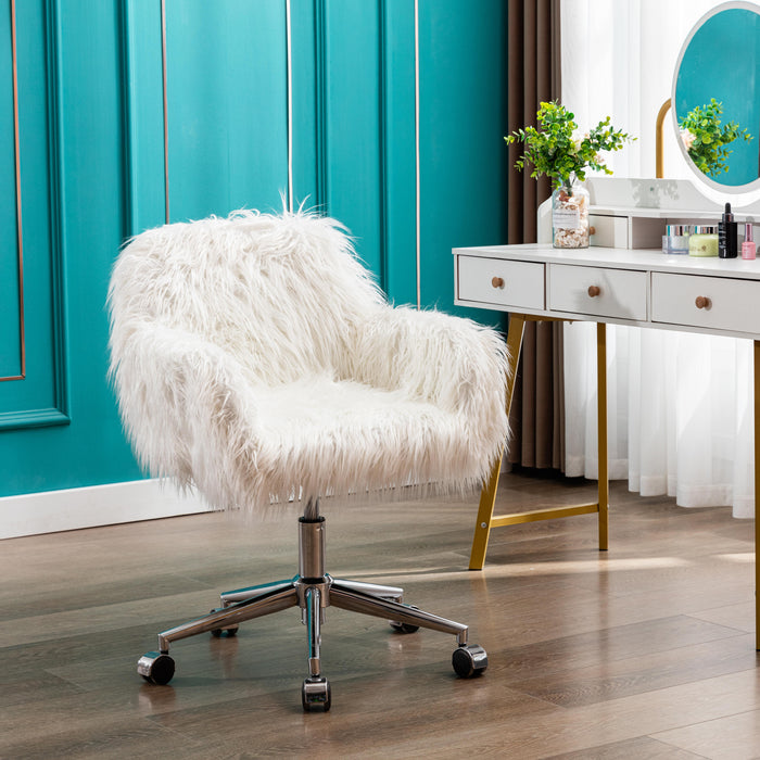 faux fur dressing table chair