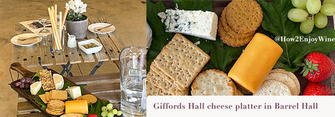 Giffords Hall cheese platter in Barrel Hall